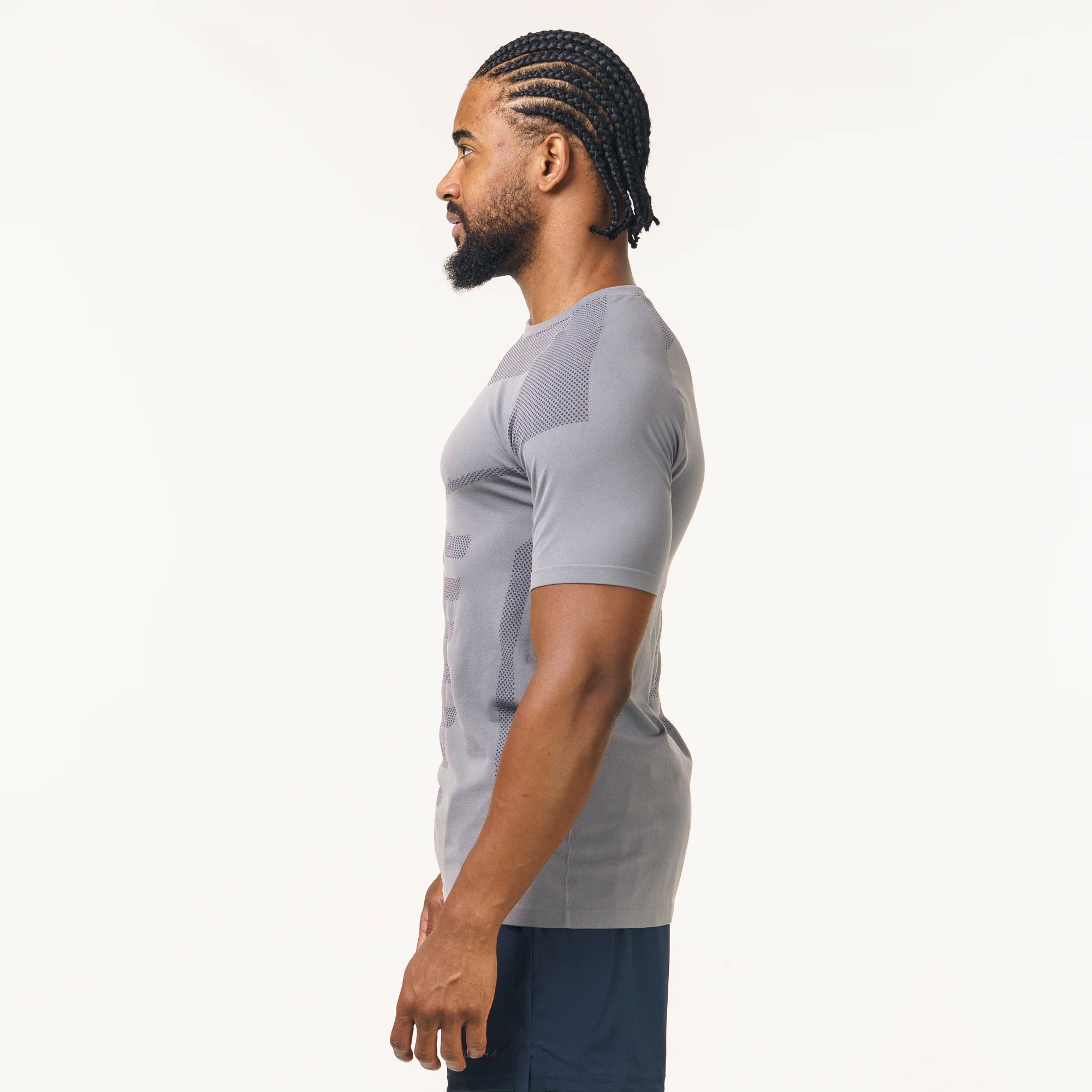 Camiseta Apex Dry Core Cinza - Sem Costura - Image 5
