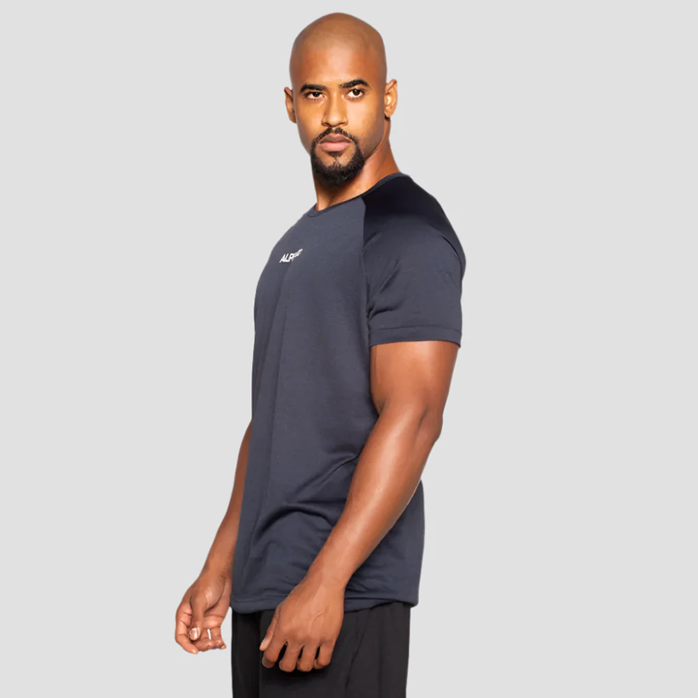 Camiseta Dry Fit Essential Mescla Marinho - Image 4