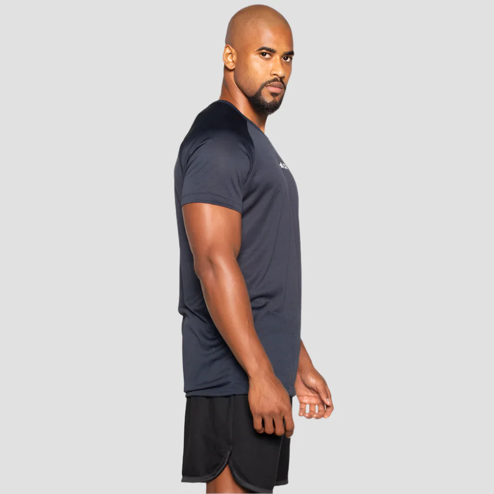 Camiseta Dry Fit Essential Mescla Marinho - Image 6