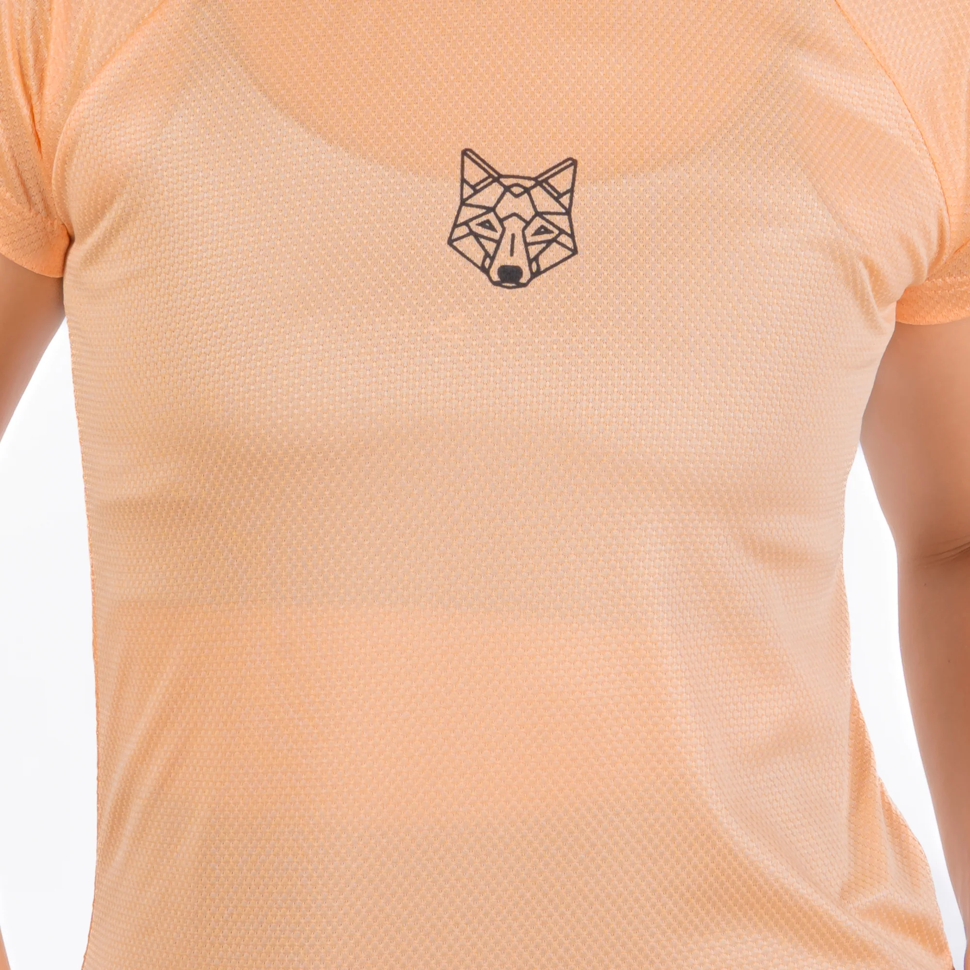 Camiseta Feminina Dry Fit Lobo Geométrico Coral Suave - Image 2