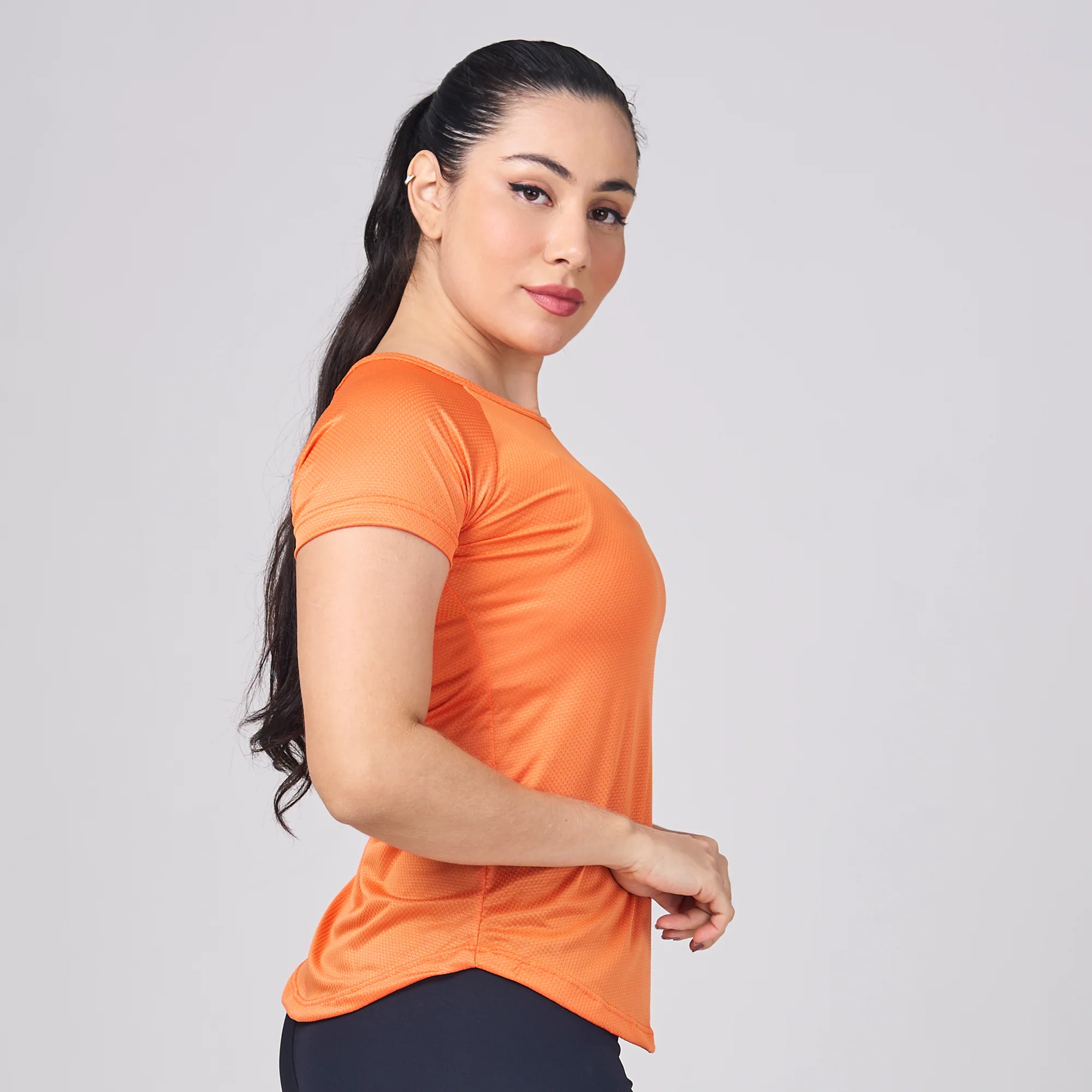 Camiseta Feminina Dry Fit Lobo Geometrico Laranja - Image 7