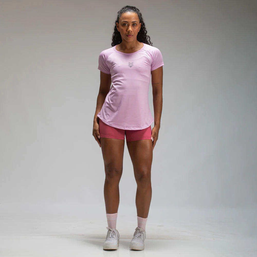 Camiseta Feminina Dry Fit Lobo Geométrico Lilás Malva - Image 3