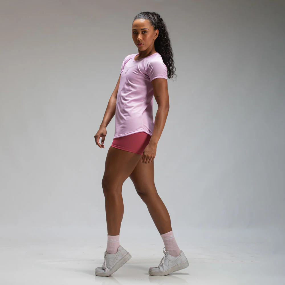 Camiseta Feminina Dry Fit Lobo Geométrico Lilás Malva - Image 4