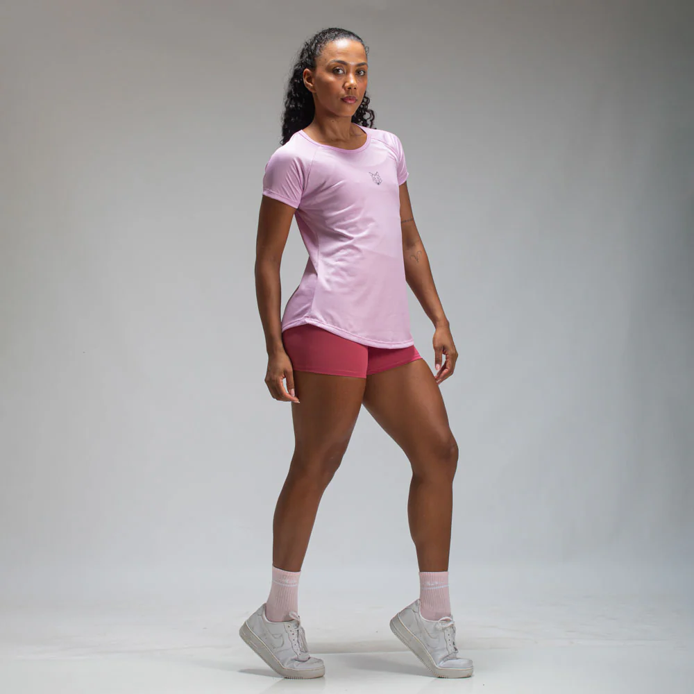 Camiseta Feminina Dry Fit Lobo Geométrico Lilás Malva - Image 6