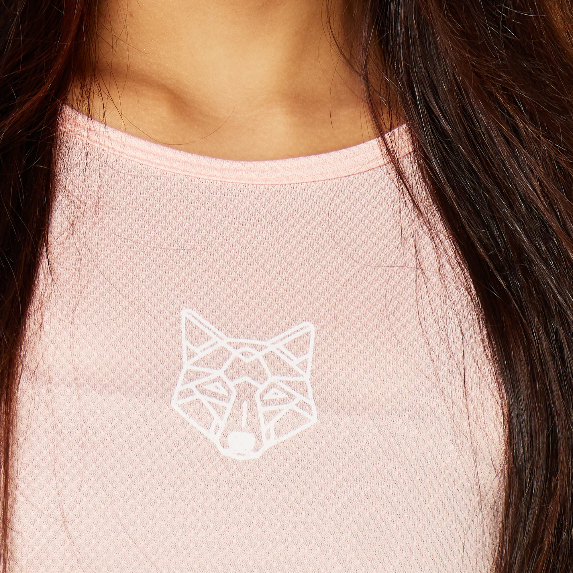 Camiseta Feminina Dry Fit Lobo Geometrico Rosa Claro - Image 9