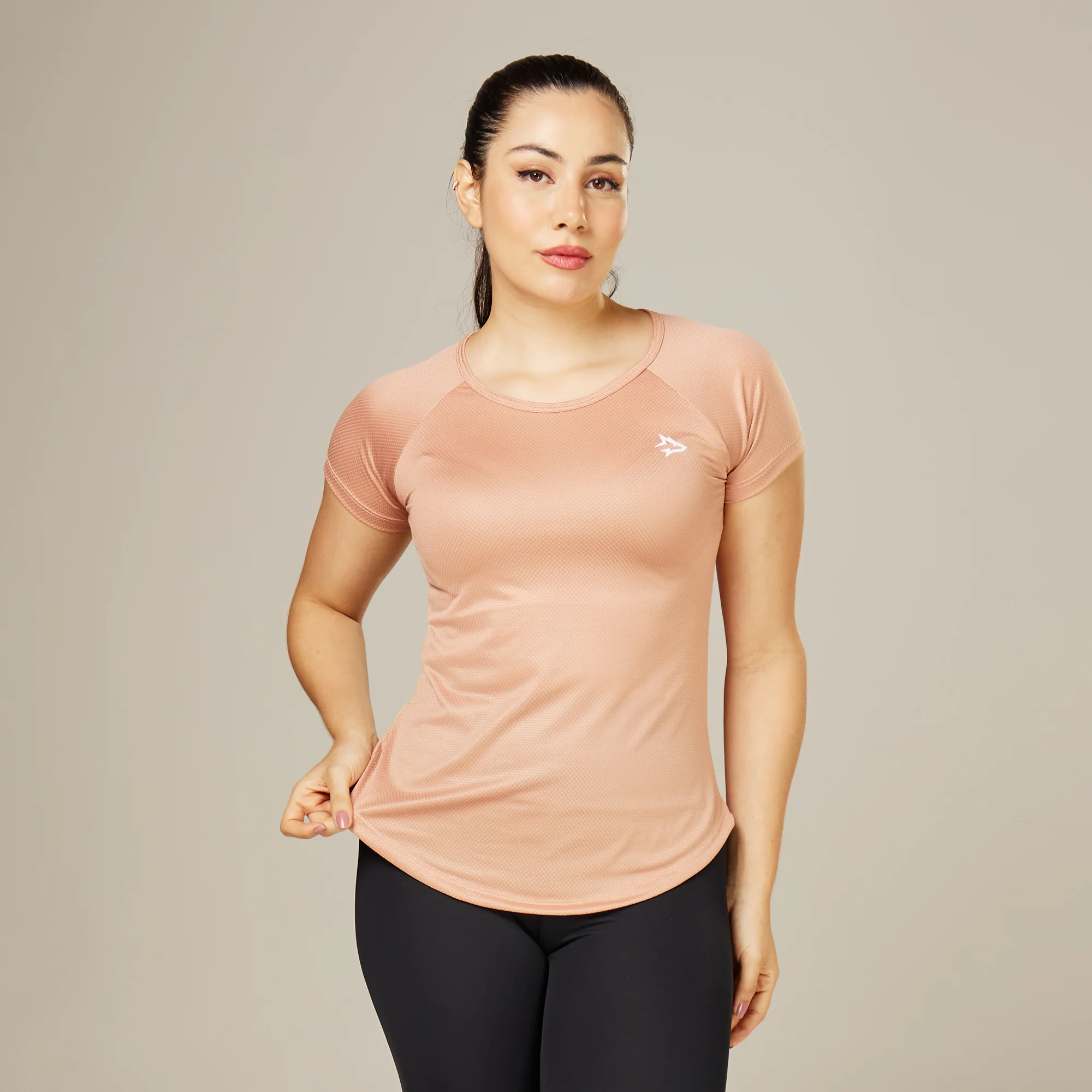 Camiseta Feminina Dry Fit New Lupus Marrom Cappuccino