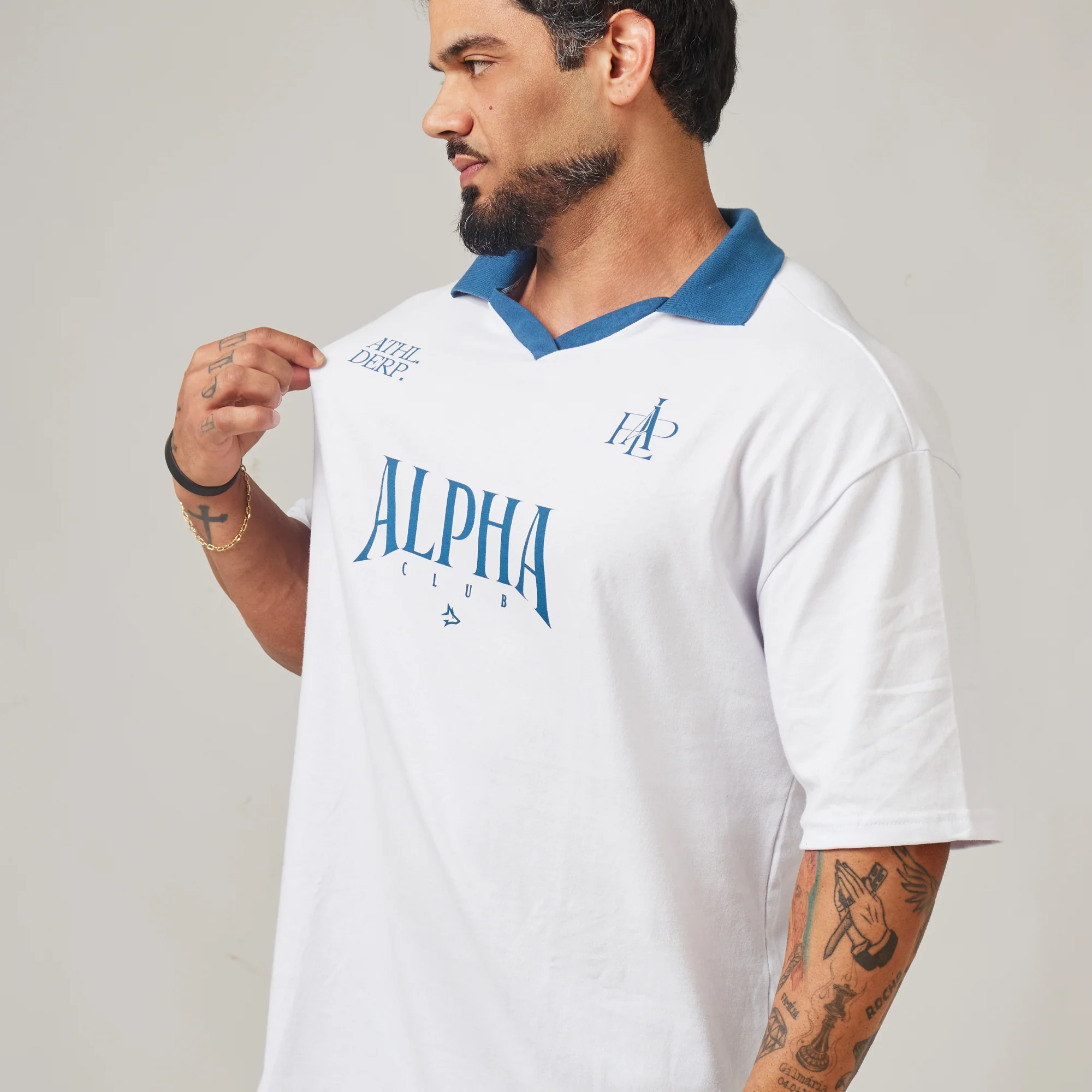 Camiseta Oversized Alpha Club Branco Origem - Image 4