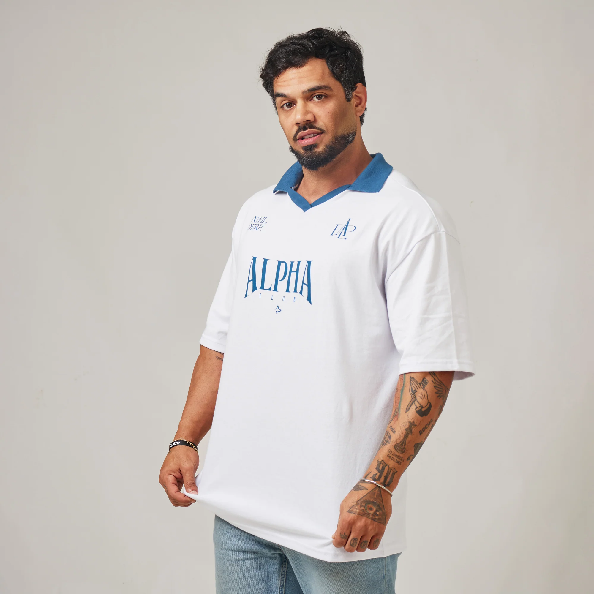 Camiseta Oversized Alpha Club Branco Origem - Image 7