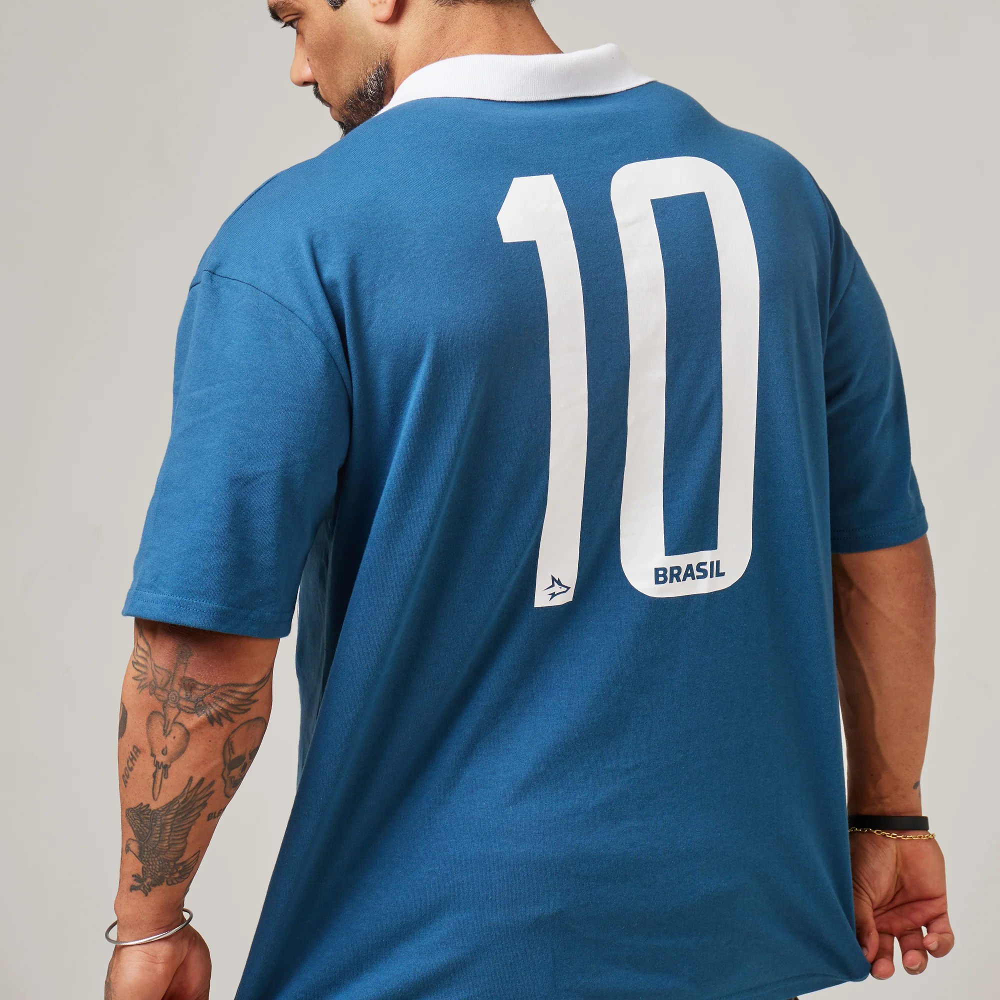Camiseta Oversized Conquista Azul Vintage - Image 10