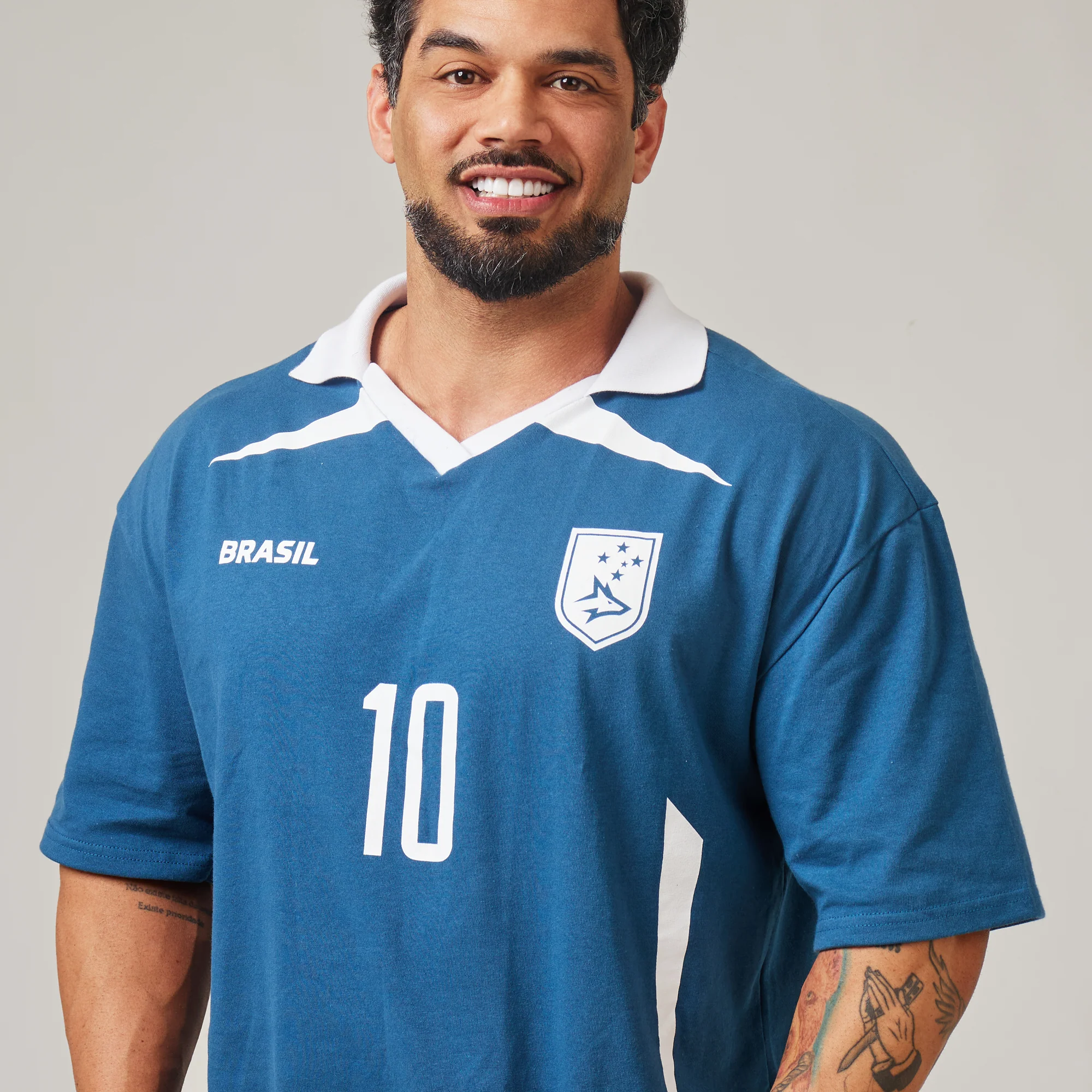 Camiseta Oversized Conquista Azul Vintage - Image 2