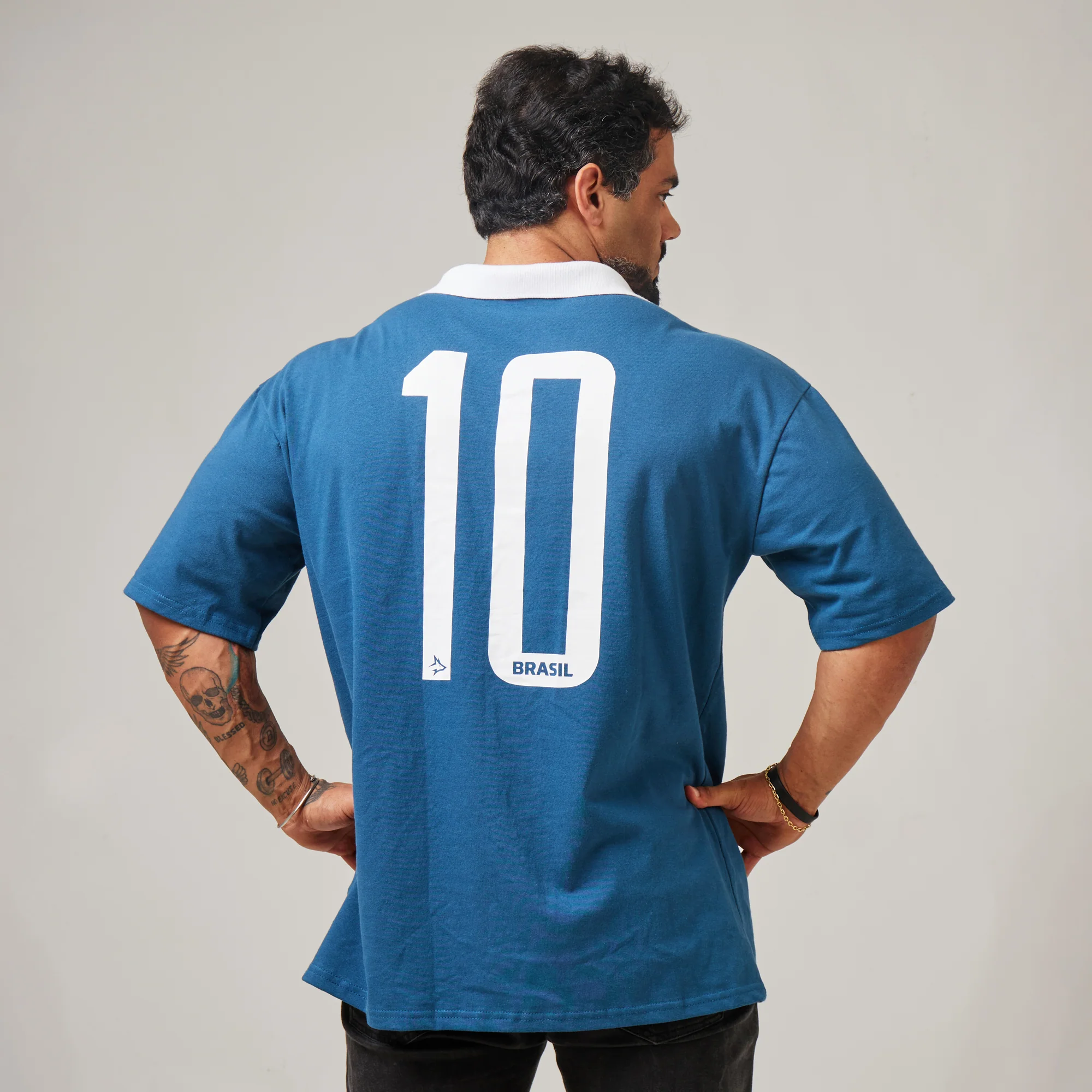 Camiseta Oversized Conquista Azul Vintage - Image 3