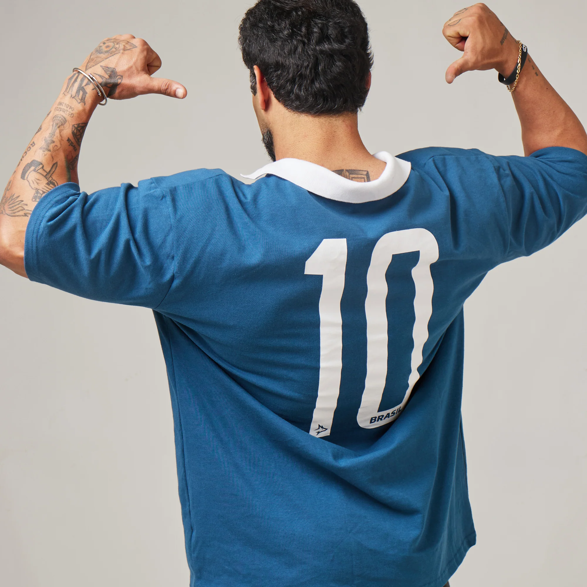 Camiseta Oversized Conquista Azul Vintage - Image 6