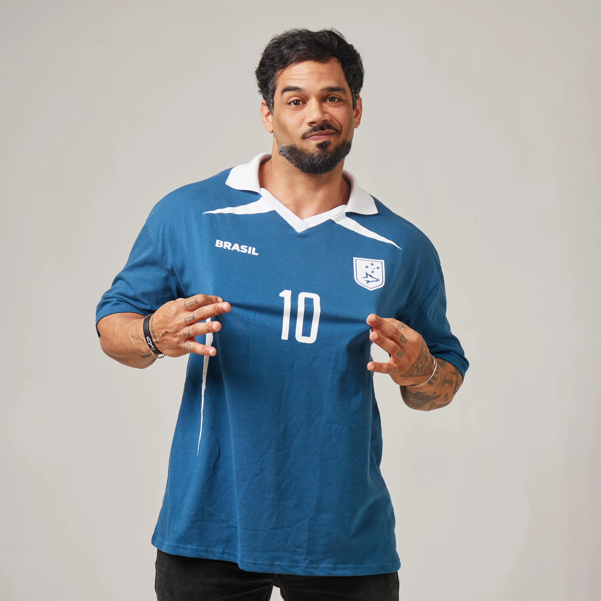 Camiseta Oversized Conquista Azul Vintage - Image 7