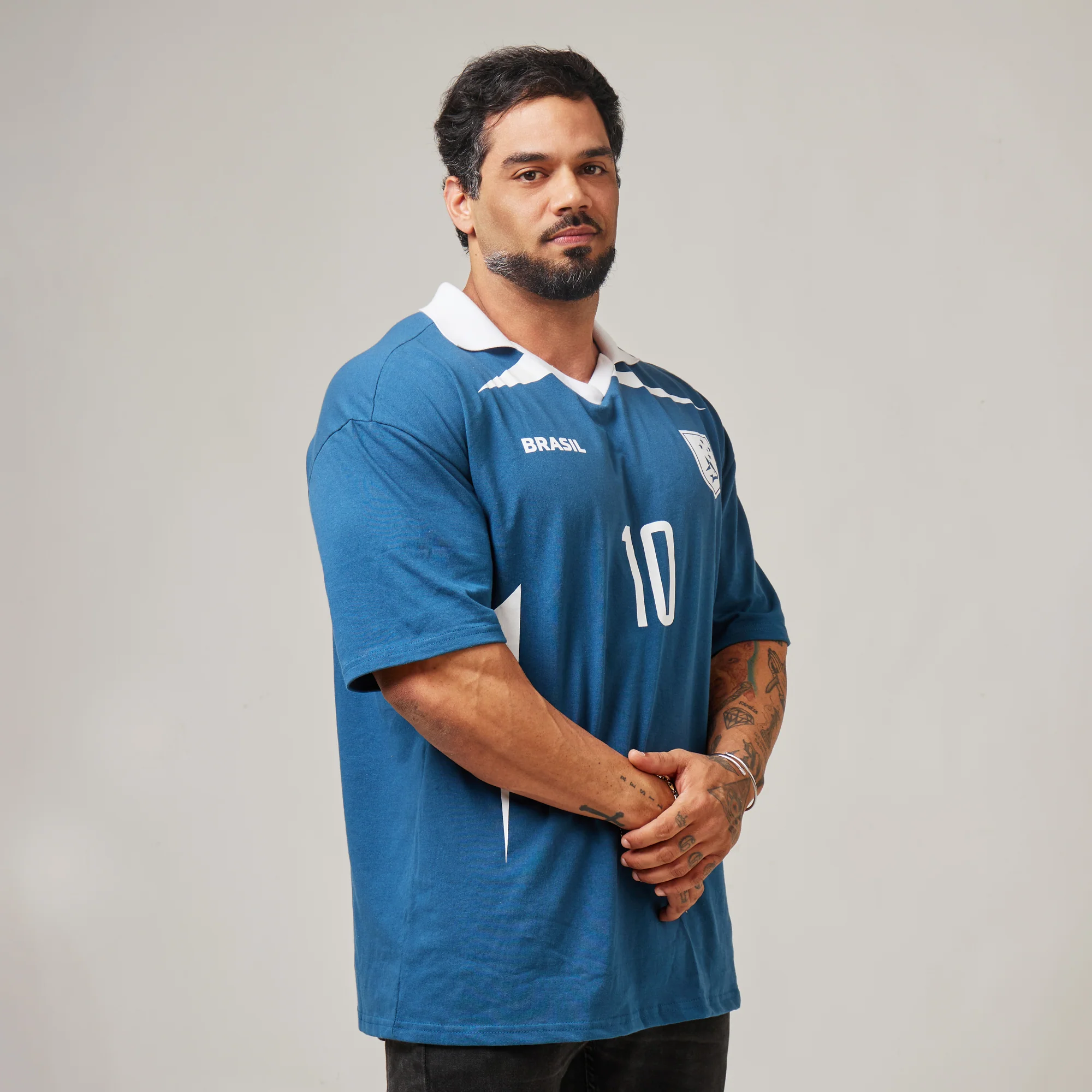 Camiseta Oversized Conquista Azul Vintage - Image 9