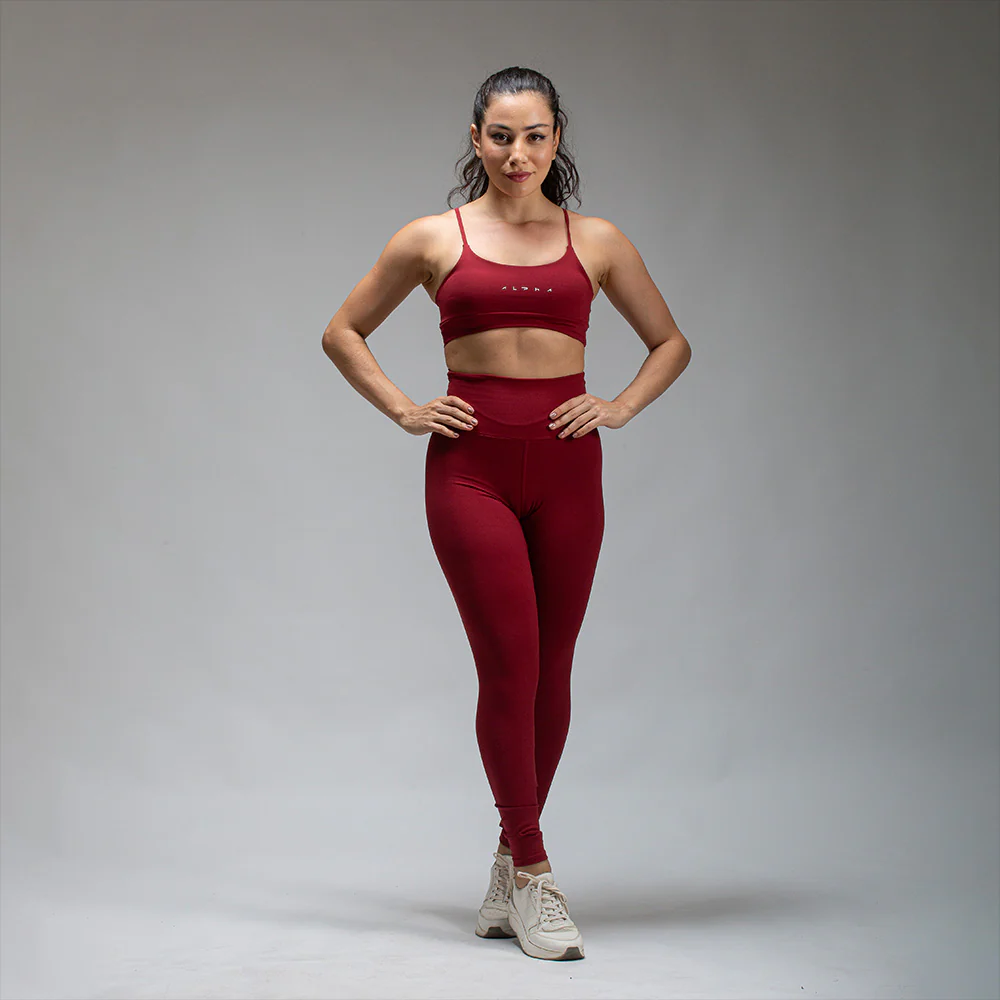 Conjunto Basic Feminino Top e Calça - New Horizon Vinho