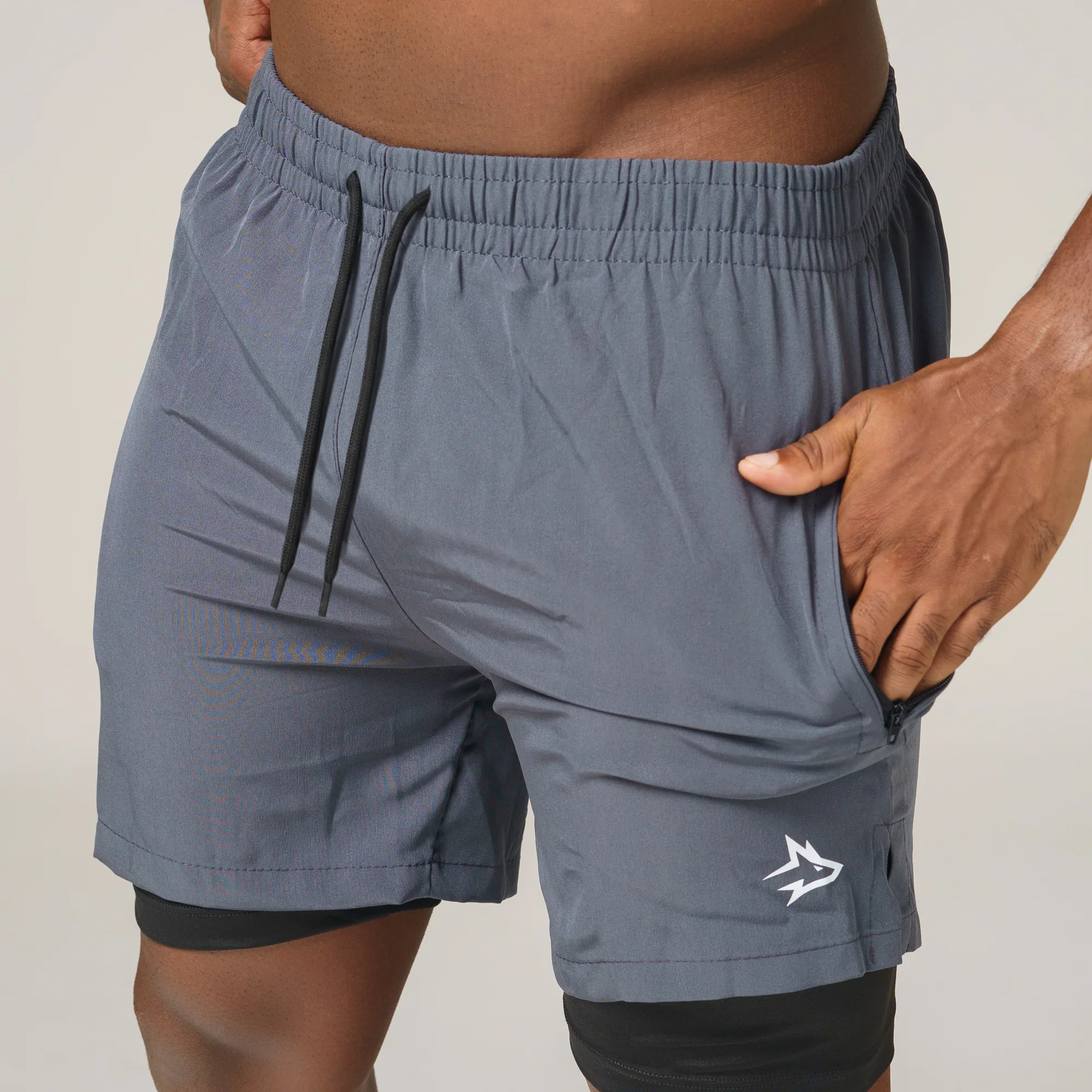 Short de Compressão Dry Fit Chumbo Bolso Ziper - Lupus - Image 10