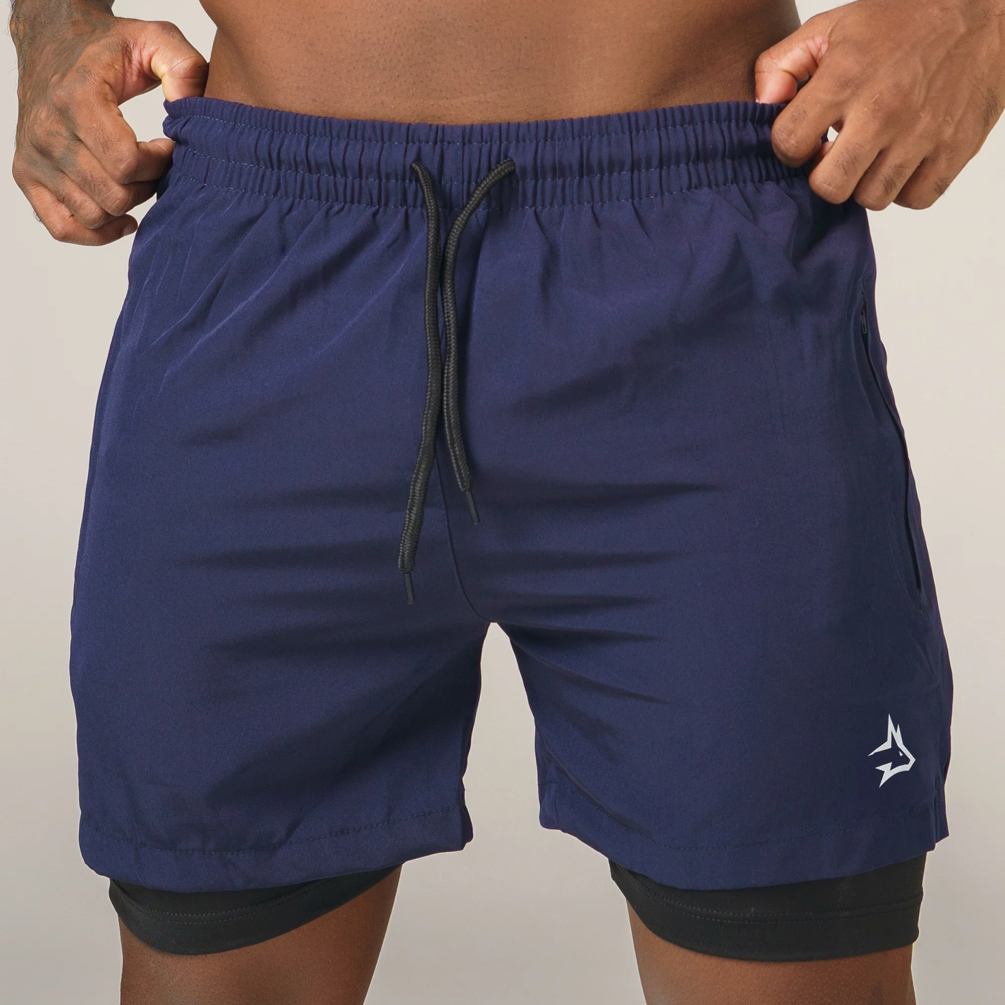 Short de Compressão Dry Fit Marinho Bolso Ziper - Lupus - Image 3